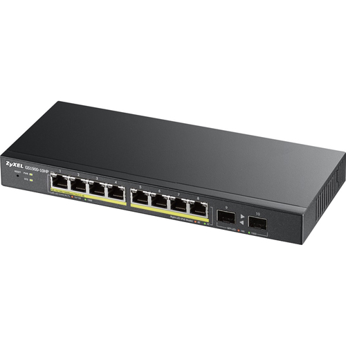 ZyXEL Communications 8-Port Gigabit Switch 77W PoE+ Easy Smart Web Managed - GS1900-10HP