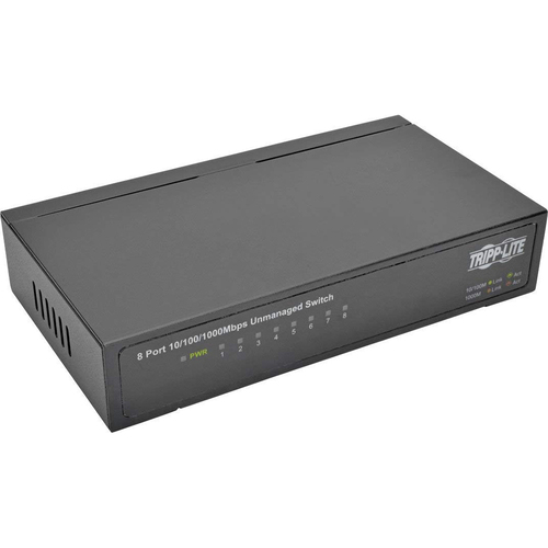 Tripp Lite 8-Port Gigabit Ethernet Switch; Desktop; Metal; Unmanaged Network Switch - NG8