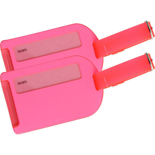 2 Pink Luggage Tags