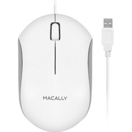 MacAlly White 3-Button USB Wired Mouse for Mac & PC - QMOUSE