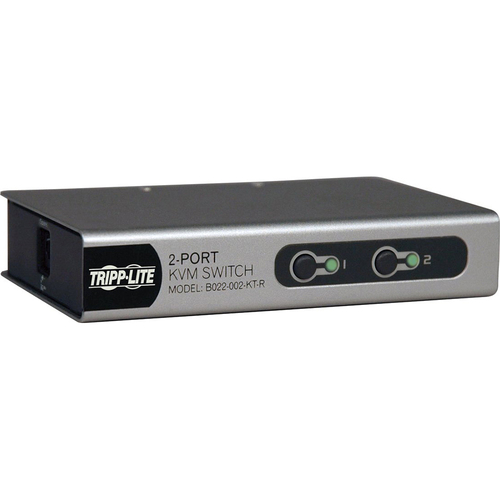 Tripp Lite 2-Port Desktop KVM Switch with 2 KVM Cable Kits - B022-002-KT-R