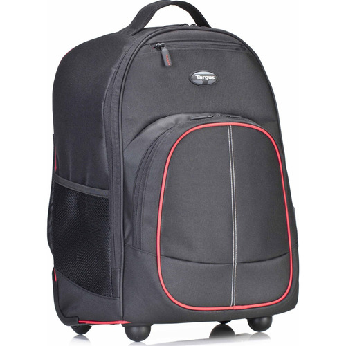 Targus Compact Rolling Backpack for Laptops up to 16` - Black/Red