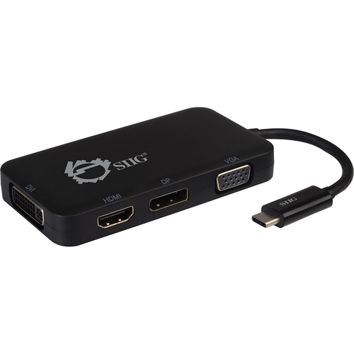 Siig USB-C to 4-in-1 Multiport Video Adapter - DVI/VGA/DP/HDMI - CB-TC0611-S1