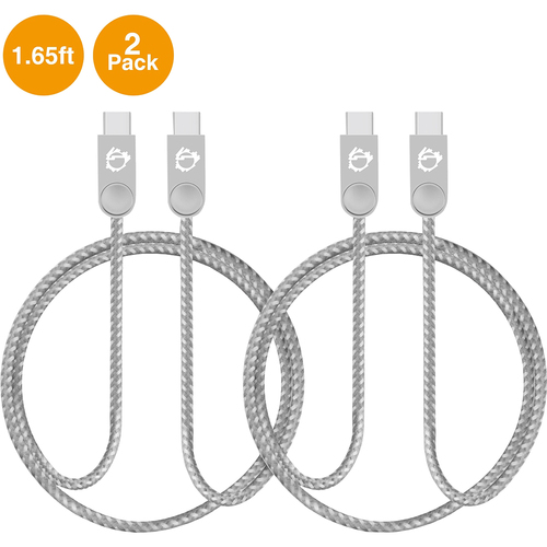 Siig Zinc Alloy USB-C to USB-C Charging & Sync Braided Cable - CB-US0P11-S1