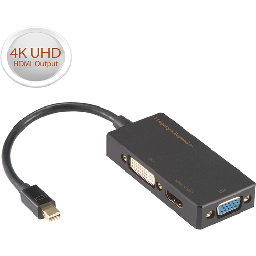 Siig Mini DisplayPort to 4K HDMI/DVI/VGA 3-in-1 Adapter - LB-CD0014-S1