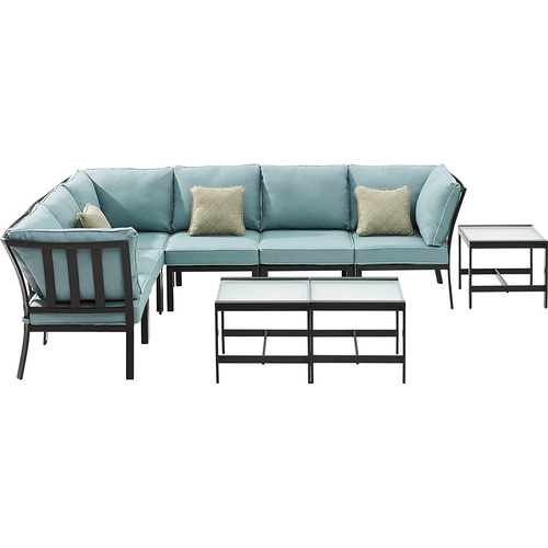 Mod Furniture 9pc Sectional: 2 Right Corners 2 Left Corners 2 Chairs 3 Tables