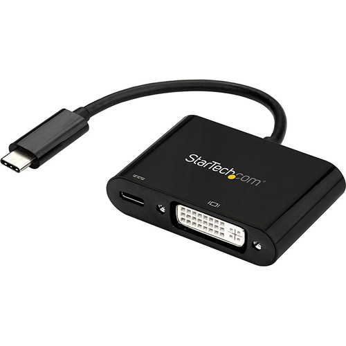 Startech USB-C to DVI Adapter with USB Power Delivery - 1920 x 1200 - Black - CDP2DVIUCP