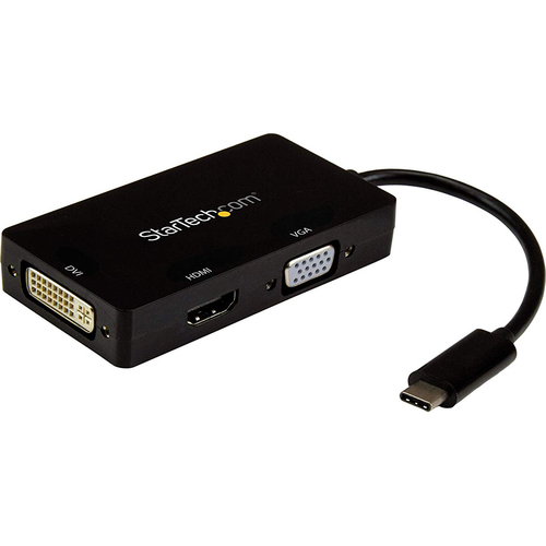 Startech USB-C Multiport Video Adapter?- 3-in-1 - 4K 30Hz?-?Black - CDPVGDVHDBP