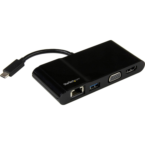 Startech USB-C Multiport Adapter for Laptops - 4K HDMI or VGA - GbE - USB 3.0 - DKT30CHV