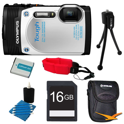 Olympus TG-850 16MP Waterproof Shockproof Freezeproof Digital Camera White Kit