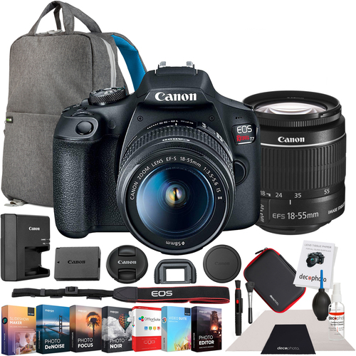 Canon EOS Rebel T7 DSLR Camera with 18-55mm f/3.5-5.6 IS II Lens Kit + Backpack Bundle