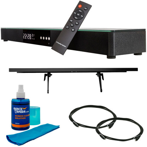 Deco Gear Home Theater Surround Sound 31` Soundbar Wireless + Large Top Media Shelf Bundle