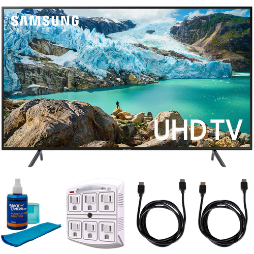 Samsung 58` RU7100 LED Smart 4K UHD TV 2019 Model with Cleaning Bundle