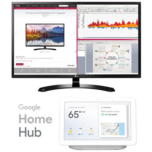 LG 32` Full HD IPS LED Monitor 1920x1080 16:9 with Google Home Hub (Chalk)