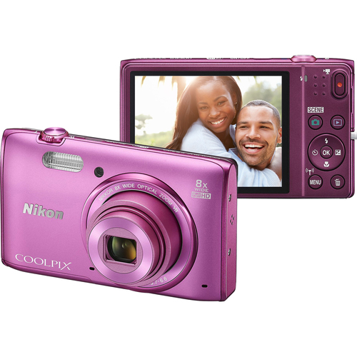 Nikon COOLPIX S5300 16MP 8x Opt Zoom Digital Camera HD (Pink) Refurbished