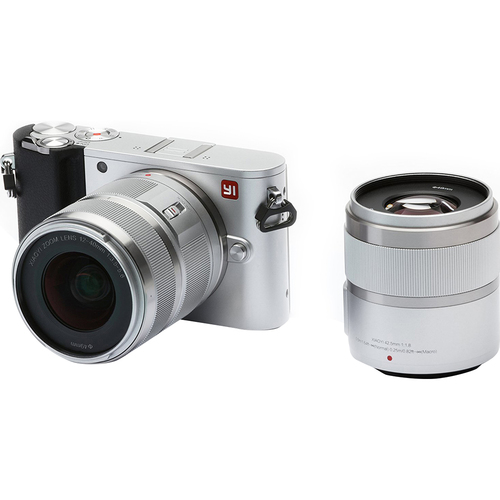 YI M1 4K Video 20 MP Mirrorless Digital Camera w/ 12-40mm & 42.5mm Lenses, Silver