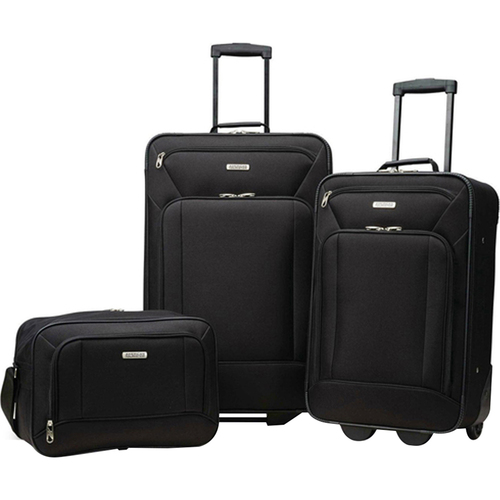 American Tourister Fieldbrook XLT 3 Piece Luggage  Set - Black - (92286-1041) - Open Box