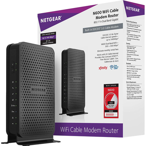 Netgear N600 WiFi DOCSIS 3.0 Cable Modem Router (C3700) - OPEN BOX