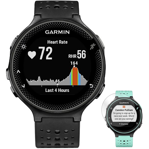 Garmin Forerunner 235 GPS Watch with Heart Rate Monitor Black + Screen Protector