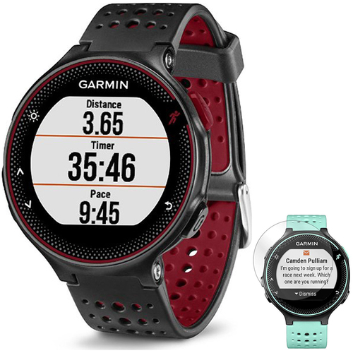 Garmin Forerunner 235 GPS Watch w/ Heart Rate Monitor Marsala + Screen Protector
