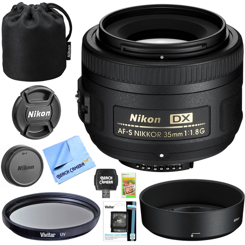 Nikon AF-S DX 35mm F/1.8G Lens Exclusive Accessory Bundle