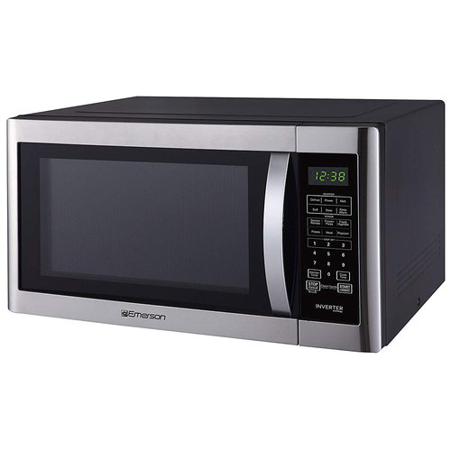 Emerson 1200 Watt, Inverter Sensor Cooking Countertop Microwave Oven, Stainless Steel