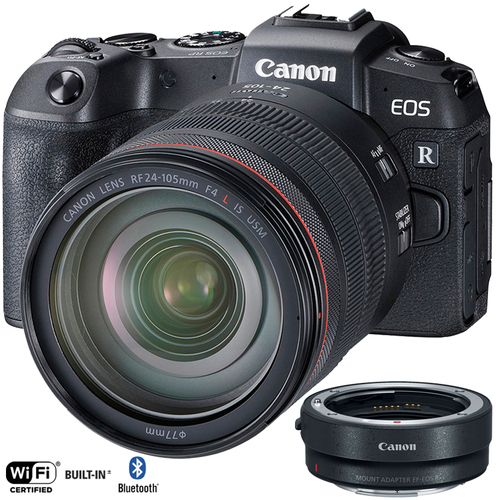 Canon EOS RP Mirrorless Camera + 24-105mm Lens Kit w/Lens Mount Adapter EF-EOS R