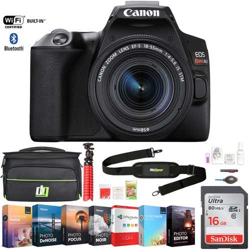 Canon EOS Rebel SL3 DSLR 24.1MP 4K Video Camera + 18-55mm Lens +16GB Deluxe Bundle