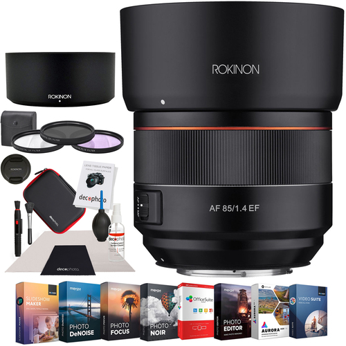 Rokinon 85mm F1.4 AF Full Frame Prime Lens for Canon EF Mount IO85AF-C Pro Accessory Kit