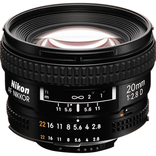 Nikon 20mm F/2.8D AF Wide Angle Nikkor Prime Lens with Nikon 5-Year USA Warranty
