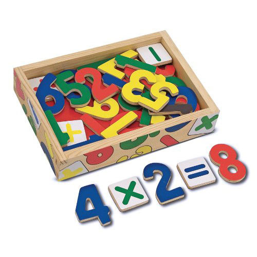 Melissa and Doug 37 Wooden Number Magnets in a Box
