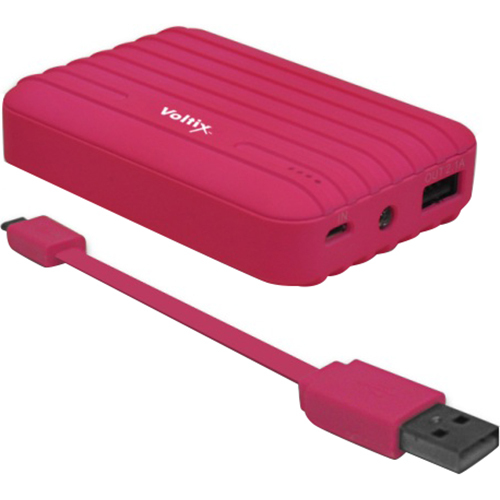 Voltix 8,500mAh Rubberized Portable Power Battery Bank in Pink - Open Box
