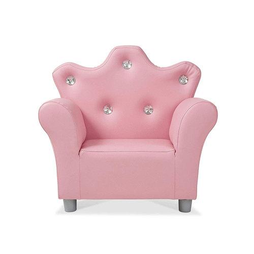 Melissa and Doug Child's Crown Armchair, Pink Faux Leather Children's Furniture