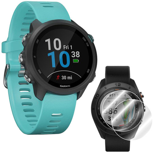 Garmin Forerunner 245 GPS Sport Watch (Aqua) + Deco Gear 2pk Screen Protector Bundle
