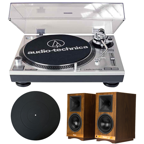 Audio-Technica Professional Stereo Turntable and Klipsch Sixes Speakers Bundle (ATLP120USB)