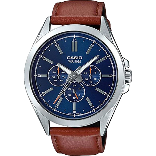 Casio Analog Watch Brown Leather
