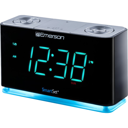Emerson SmartSet Alarm Clock Black Slv