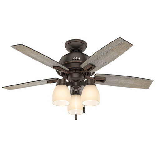 Hunter Fan Company Donegan Ceiling Fan with 3 Lights 44` Onyx Bengal 52228