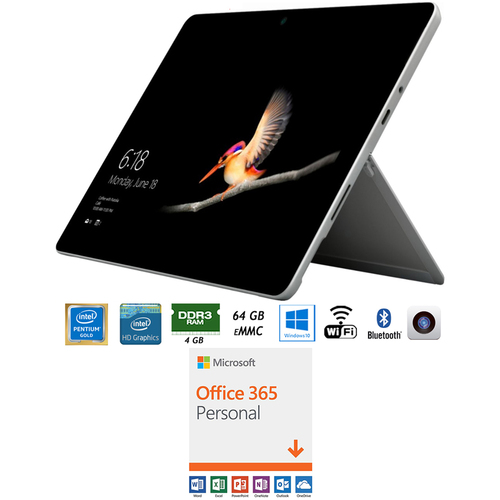 Microsoft Surface Go 10` 64GB Intel Pentium Gold Tablet w/ Microsoft Office 365