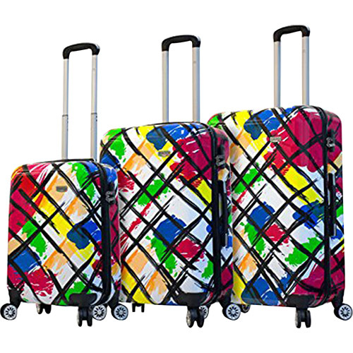 Mia Viaggi Italy Hardside Luggage 3 Piece (20`/24`/28`) Nested Spinner Set - Pop Brush