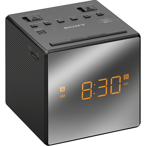 Sony Alarm Clock with FM/AM Radio, Black - OPEN BOX