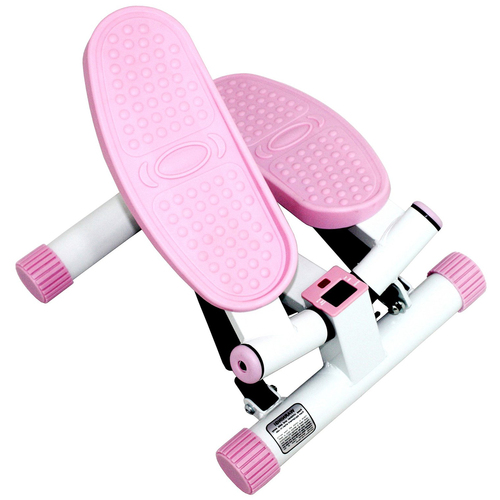 Sunny Health and Fitness Pink Adjustable Twist Stepper Step Machine w/ LCD Monitor P8000