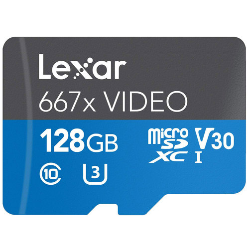 Lexar 128GB High-Performance Professional 667x Video microSDXC UHS-I Memory Card