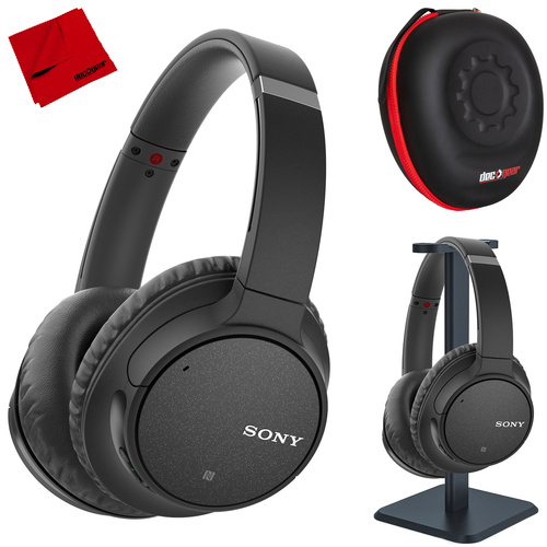 Sony WH-CH700N Wireless Noise Canceling Headphones with Case and Stand - Black