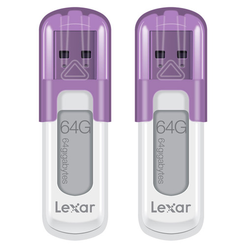 Lexar 64GB V10 JumpDrive Purple USB Flash Drive Two Pack