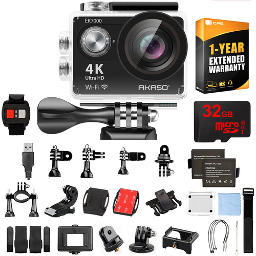 Akaso EK7000 UHD 4k Wide Waterproof Sports Action Camera Black w/ 32GB+Warranty