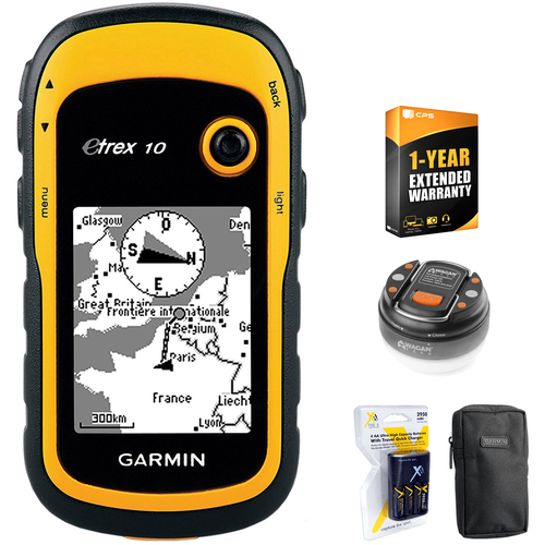 Garmin eTrex 10 Worldwide Handheld GPS Navigator with 32GB Accessory Bundle