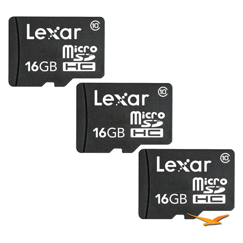 Lexar 16GB microSDHC Class 10 Memory Card- Three Pack