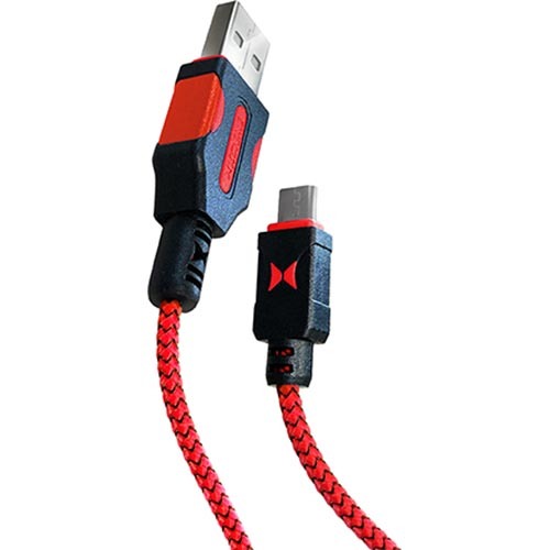 Xtreme Mesh Sync & Charge 6ft Micro USB Cable (Black/Red)