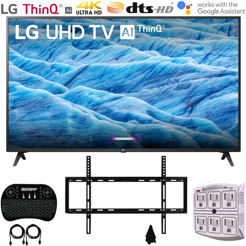 LG 43UM7300PUA 43` 4K HDR Smart LED IPS TV w/ AI ThinQ (2019) + Wall Mount Bundle